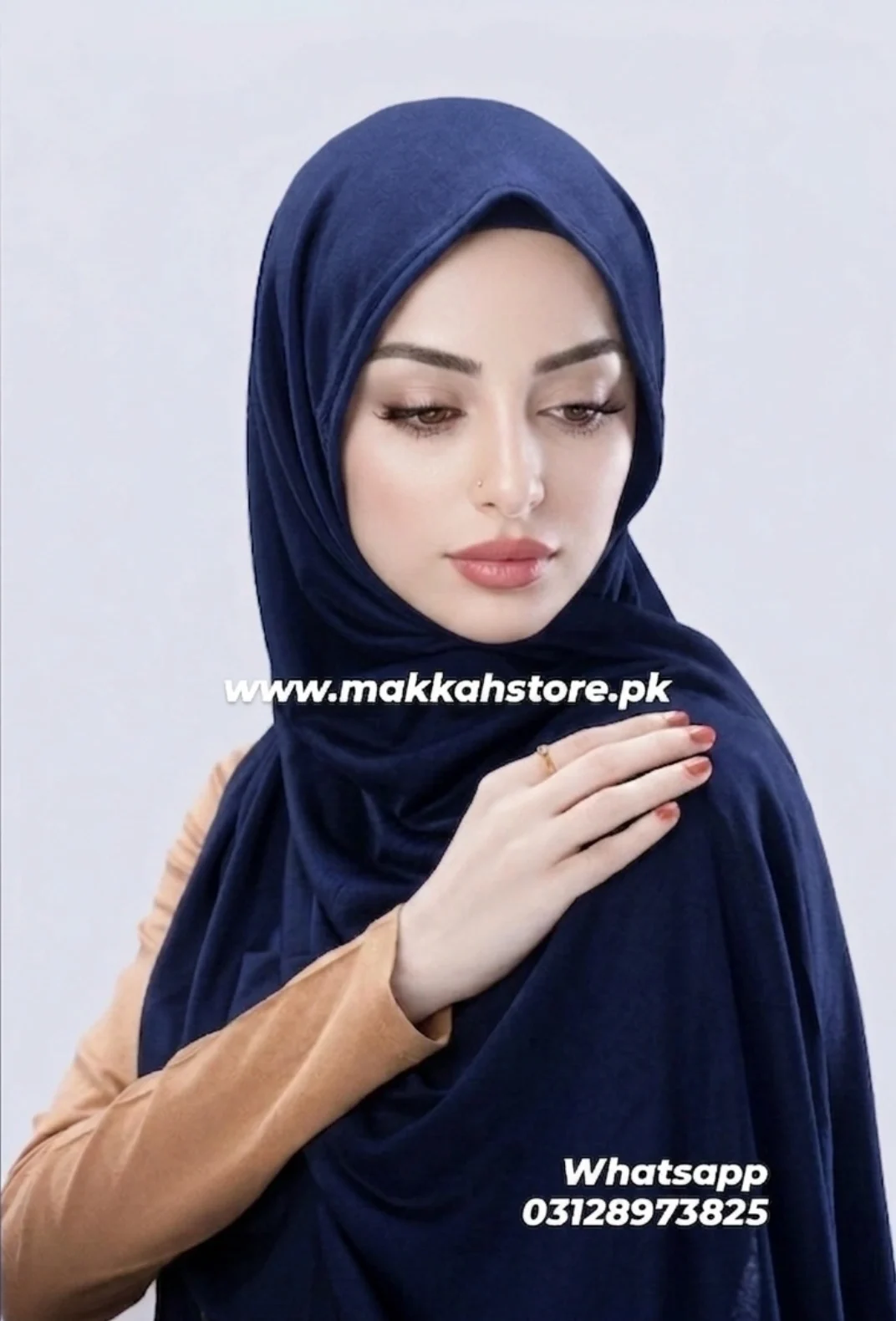 NAVY BLUE JERSEY HIJAB
