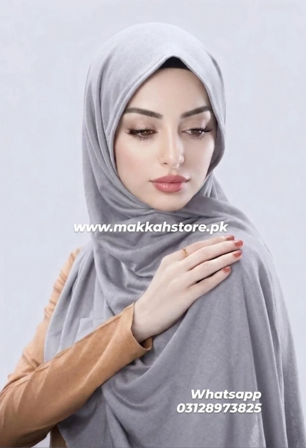 LIGHT GREY JERSEY HIJAB